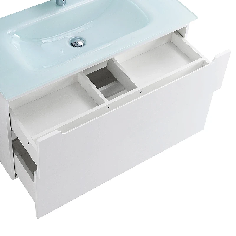 Тумба под раковину BelBagno Etna-H60 80 ETNA-H60-800-2C-SO-BL-P подвесная Bianco Lucido МДФ / ЛДСП