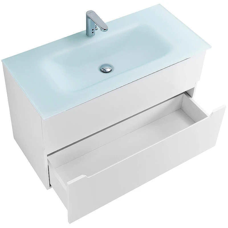 Тумба под раковину BelBagno Etna-H60 80 ETNA-H60-800-2C-SO-BL-P подвесная Bianco Lucido МДФ / ЛДСП