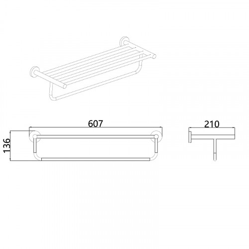 Полка для полотенец AQUAme Trento AQM7206CR цвет Хром