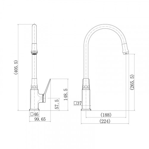 Смеситель для кухни Fashun A4186-7A цвет Черный