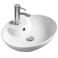 Раковина SantiLine 51 SL-1043 Белая фаянс накладная