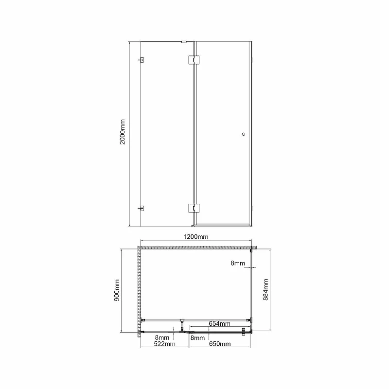 Душевой уголок WasserKRAFT Ems 120х90 R 76H07R-MR профиль Золото глянцевое стекло зеркальное