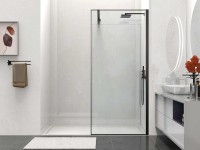 Душевая перегородка Vincea Walk-In 80 VSW-1HS800CLB профиль Черный матовый стекло прозрачное