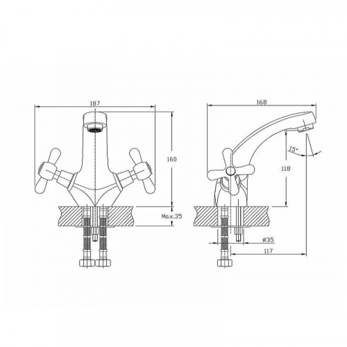 Смеситель для раковины D-Lin D110819 цвет  Хром