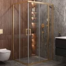 Душевой уголок Cezares Molveno 120x90 MOLVENO-AH-21-90+30-C-BORO-IV Брашированное золото стекло прозрачное