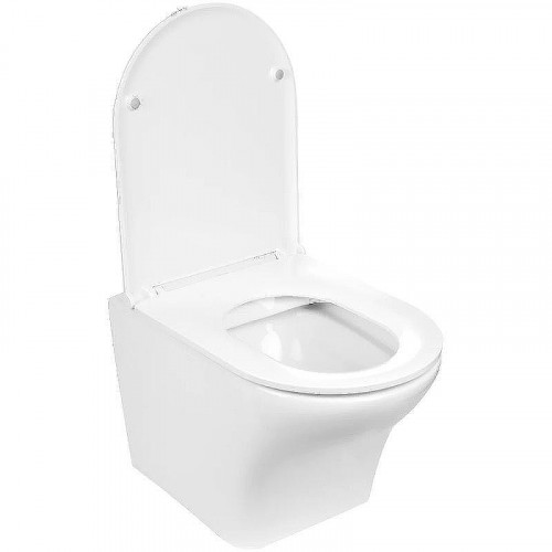 Комплект унитаза с инсталляцией WeltWasser AMBERG 497 + ODENBACH 004 GL-WT + AMBERG RD-BL 10000006651 цвет Белый глянцевый с сиденьем Микролифт и клавишей смыва цвет Черный