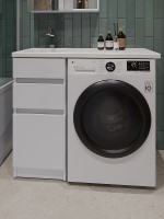 Тумба с раковиной Orange Sistema 100 L ST-40TUW+RAL Белая глянцевая МДФ / ЛДСП