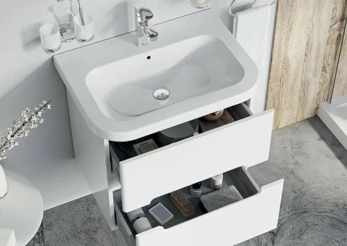 Тумба под раковину Ravak SD Chrome II 65 X000001291 подвесная Белая глянцевая МДФ / ЛДСП