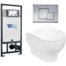 Комплект унитаза с инсталляцией WeltWasser MARBERG 507 + ERLENBACH 004 GL-WT + MAR 507 SE 10000006953 цвет Белый глянцевый с сиденьем Микролифт и клавишей смыва цвет Хром