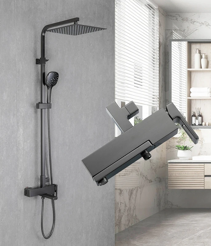 Душевая система Gappo G17-9 G2417-9 Оружейная сталь латунь на стену