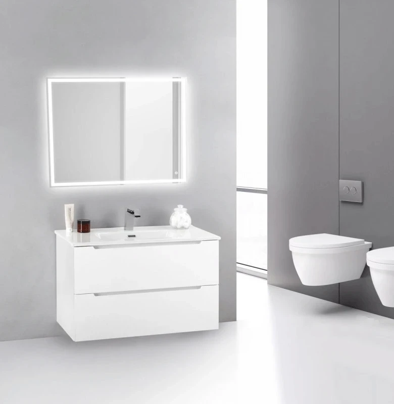 Тумба под раковину BelBagno ETNA 39-800/390-2C-SO-BL-P подвесная Bianco Lucido МДФ / ЛДСП
