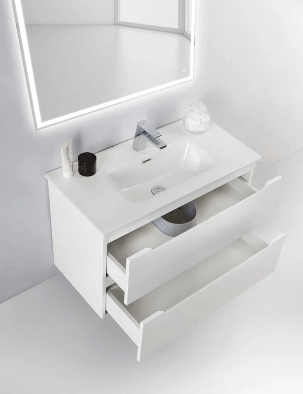 Тумба под раковину BelBagno ETNA 39-800/390-2C-SO-BL-P подвесная Bianco Lucido МДФ / ЛДСП