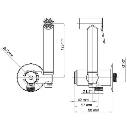 Гигиенический душ со смесителем Teska Touch BTK6704 Черный матовый
