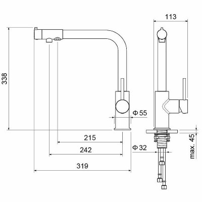 Смеситель для кухни Aquatek Европа AQ1386CR Хром латунь