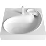 Раковина Azario Soft 61 CS00078299 на стиральную машину Белая искусственный камень (литьевой мрамор) подвесная, на стиральную машину