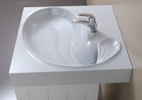 Раковина Azario Soft 61 CS00078299 на стиральную машину Белая искусственный камень (литьевой мрамор) подвесная, на стиральную машину