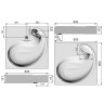 Раковина Azario Soft 61 CS00078299 на стиральную машину Белая искусственный камень (литьевой мрамор) подвесная, на стиральную машину