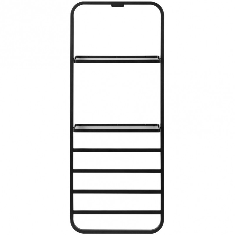 Электрический полотенцесушитель Black&White Universe N-337В 40х101 337BN с полкой Черный матовый нержавеющая сталь