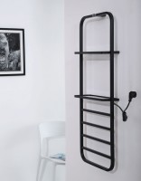 Электрический полотенцесушитель Black&amp;White Universe N-337В 40х101 337BN с полкой Черный матовый нержавеющая сталь