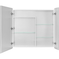 Зеркальный шкаф Aquaton Лондри 80 1A267202LH010 Белый глянцевый МДФ / ЛДСП, стекло
