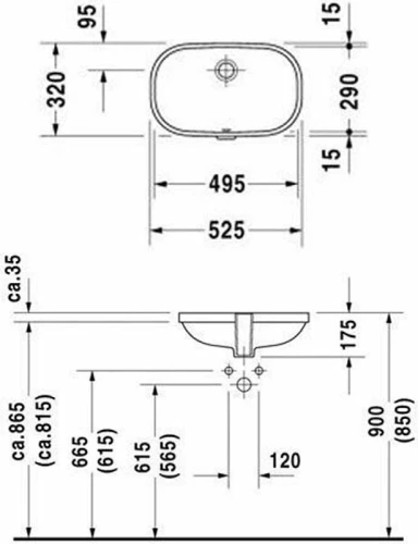 Раковина Duravit D-code 53 0338490000 Белый