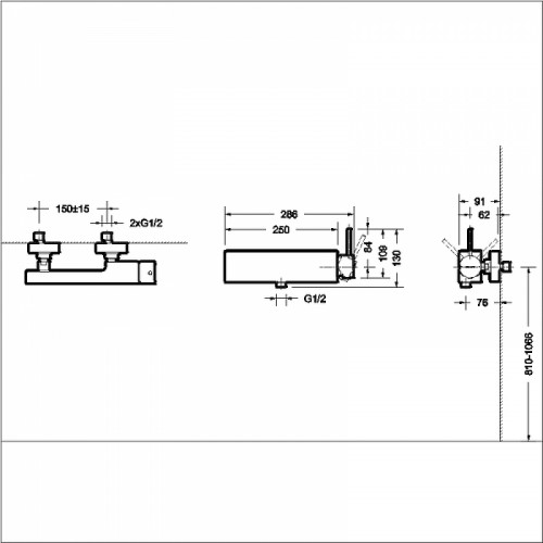Смеситель для душа Bravat Arc F96061C-01-ENG Хром латунь на стену