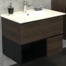 Тумба с раковиной Comforty Франкфурт 75 00004150531 подвесная Дуб шоколадно-коричневый МДФ / ЛДСП