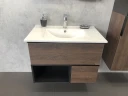 Тумба с раковиной Comforty Франкфурт 75 00004150531 подвесная Дуб шоколадно-коричневый МДФ / ЛДСП