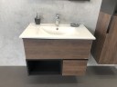 Тумба с раковиной Comforty Франкфурт 75 00004150531 подвесная Дуб шоколадно-коричневый МДФ / ЛДСП
