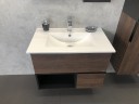 Тумба с раковиной Comforty Франкфурт 75 00004150531 подвесная Дуб шоколадно-коричневый МДФ / ЛДСП