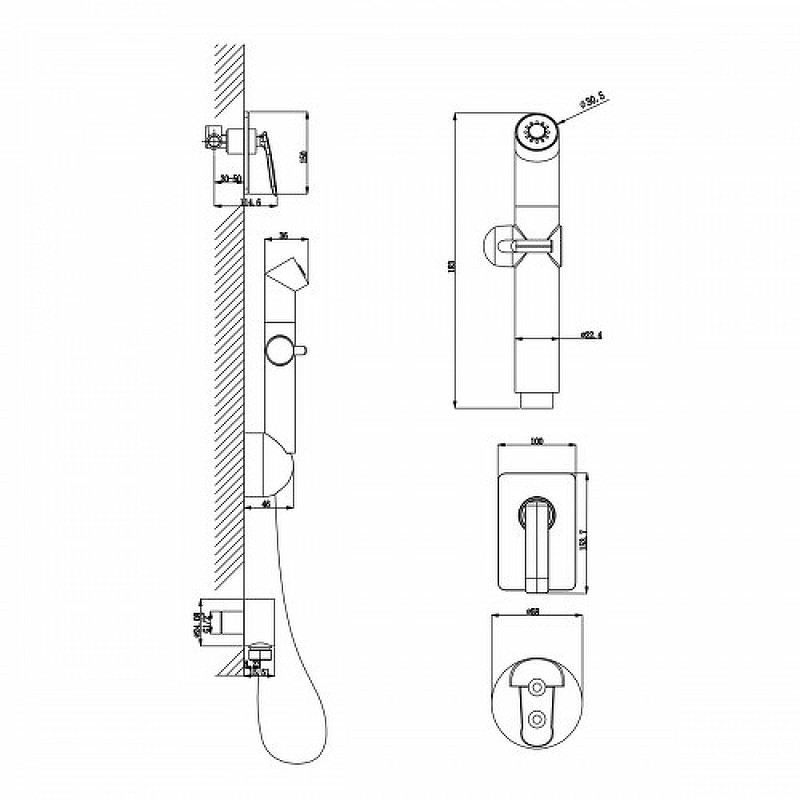 Гигиенический душ со смесителем Lemark Comfort LM6819C Хром латунь