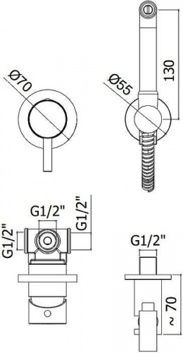 Гигиенический душ со смесителем Paffoni KITDUP110BO цвет Белый матовый