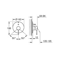 Смеситель для душа Grohe Essence New 19285A01 Темный графит глянцевый