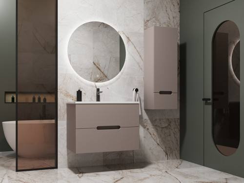 Тумба под раковину Style Line Матис 70 ЛС-00002297 подвесная Тауп темный МДФ / ЛДСП