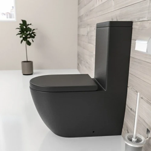 Унитаз компакт beWash Lusso BKBWR104620 Черный матовый с бачком и сиденьем Микролифт фарфор напольный
