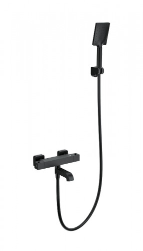 Смеситель для ванны Wonzon &amp; Woghand Stay WW-B2026-A1-MB с термостатом цвет Черный матовый