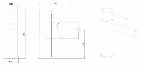 Смеситель для раковины Allen Brau Glority 5.51001-00 Хром латунь