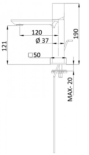 Смеситель для раковины Remer Edge EG710CFP цвет Черный брашированный хром