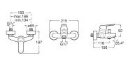 Смеситель для ванны Roca Alfa 5A0D25C0M Хром латунь на стену