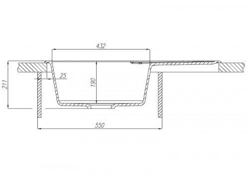 Кухонная мойка Aquaton Амира 78 1A712932AI210 Графит искусственный камень (литьевой мрамор) встраиваемый