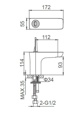 Смеситель для раковины Wonzon &amp; Woghand Shark WW-48B1101-CR цвет Хром