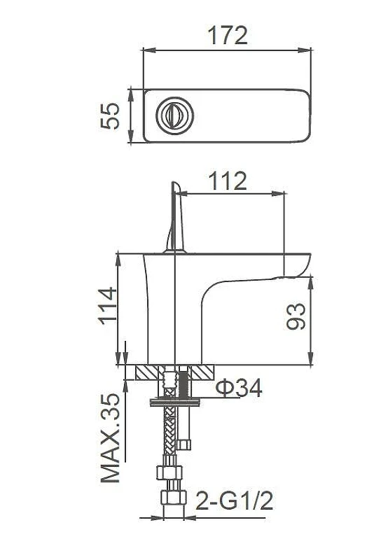 Смеситель для раковины Wonzon & Woghand Shark WW-48B1101-CR цвет Хром