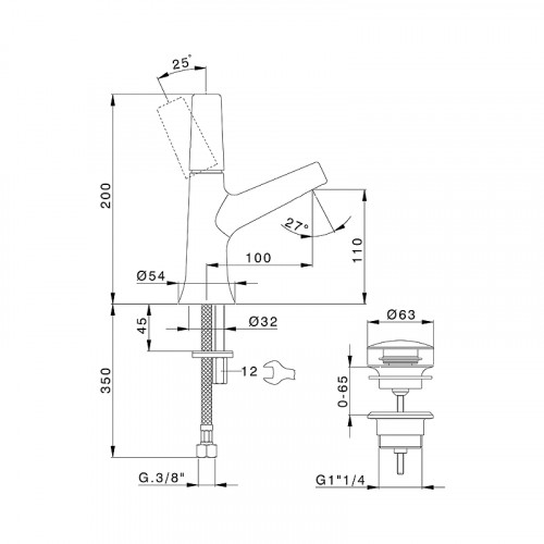 Смеситель для раковины Cisal Vita VI00051421 Хром латунь