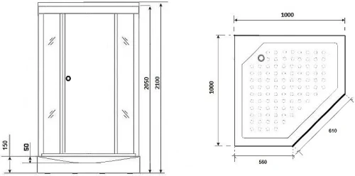 Душевая кабина Niagara Luxe 100x100 NG-7702DG без гидромассажа