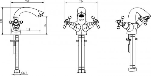 Смеситель для раковины Boheme Medici Presente 311-SW Бронза латунь