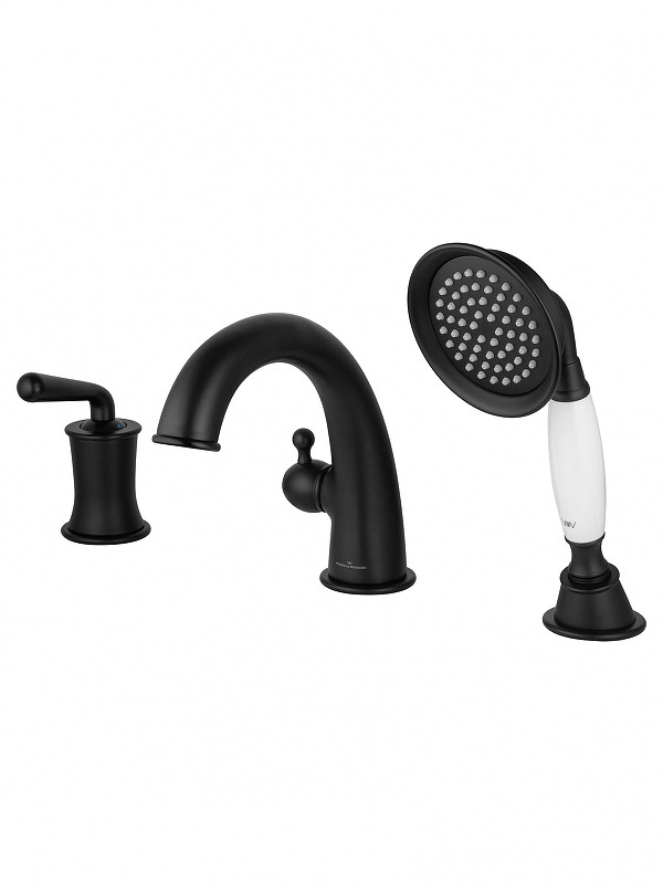 Смеситель на борт ванны Wonzon & Woghand Steam WW-88659008-MB цвет Черный матовый