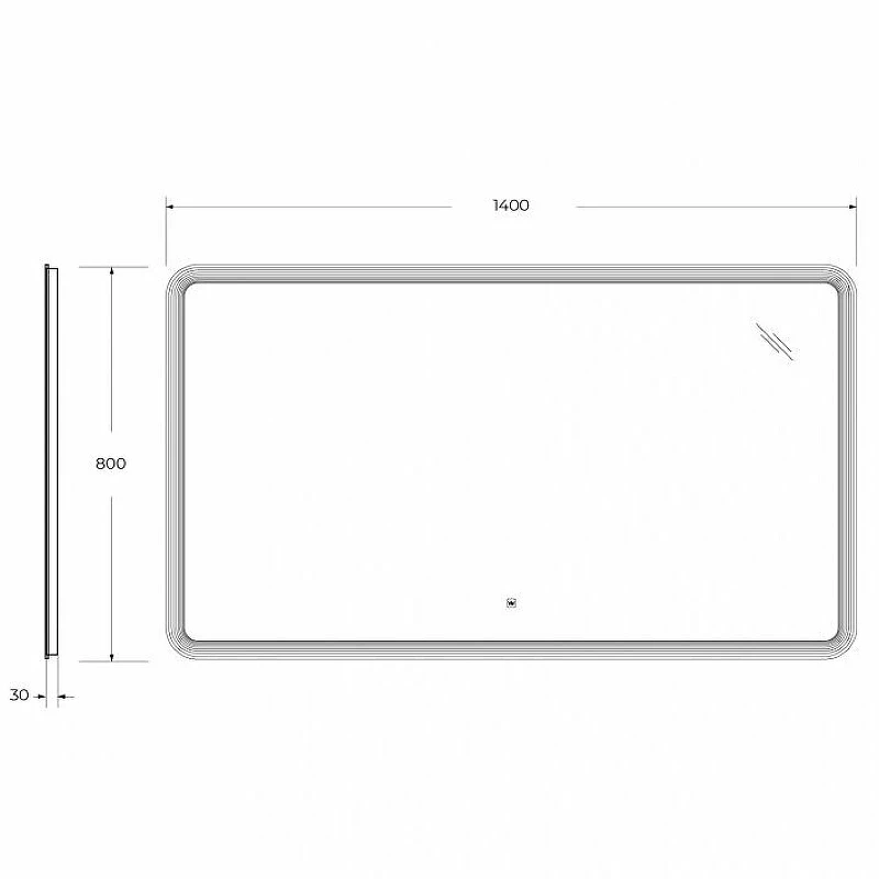 Зеркало Cezares Duet 140 CZR-SPC-DUET-1400-800-LED-TCH с подсветкой с лазерной гравировкой и сенсорным выключателем стекло