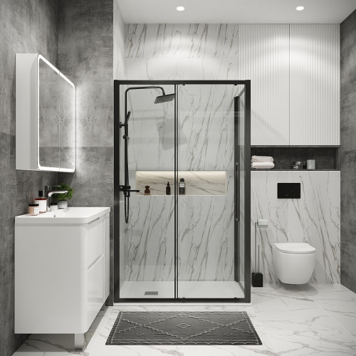 Душевой уголок Grossman Cosmo 110х80 120.K33.02.1180.42.00 профиль Графит сатин стекло прозрачное