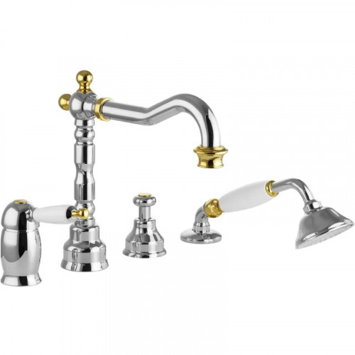 Смеситель на борт ванны Migliore Oxford 19154 Хром Золото латунь