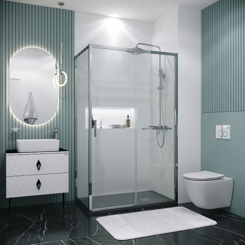 Душевой уголок Grossman Style 130х80 120.K33.05.1380.10.00 профиль Хром стекло прозрачное